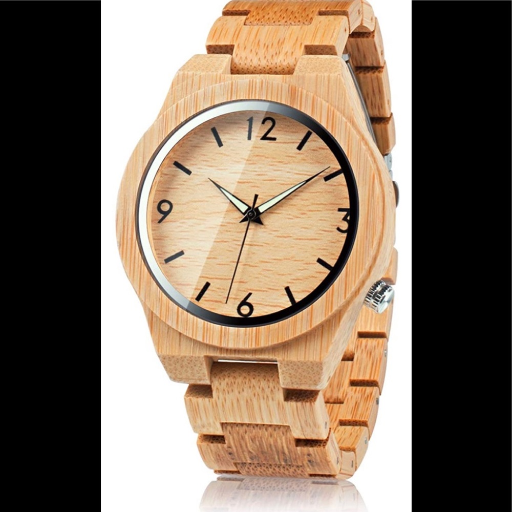 Men’s Luxury Real Bamboo Wooden Watch (BRAND NEW) - Picture 1 of 7